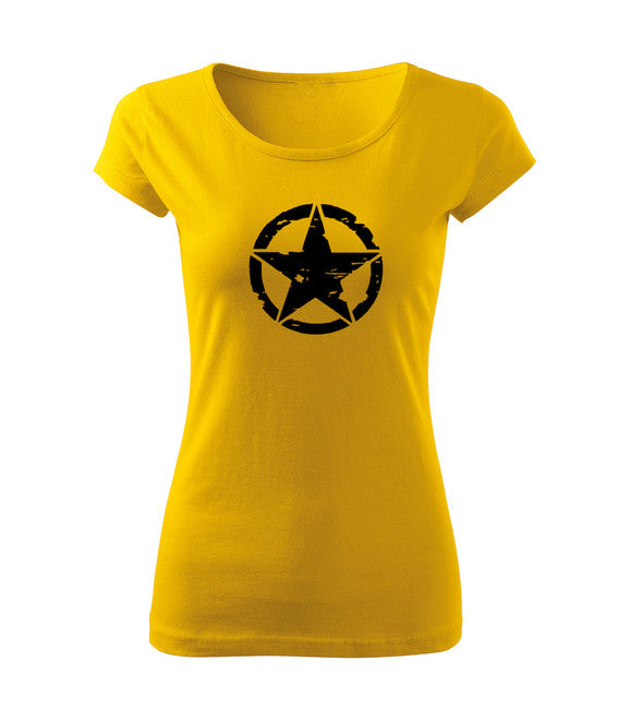DRAGOWA damen Kurzshirt star, gelb 150g/m2