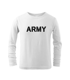DRAGOWA kids' long-sleeve t-shirt army, white