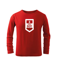 DRAGOWA kids' long-sleeve t-shirt army boy, red