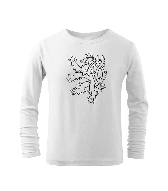 DRAGOWA kinder-Langarmshirt Tschechischer Löwe, weiß