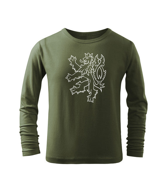 DRAGOWA kinder-Langarmshirt Tschechischer Löwe, oliv
