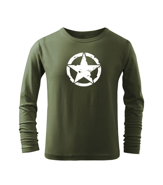 DRAGOWA kinder Langarmshirt Star, olivgrün
