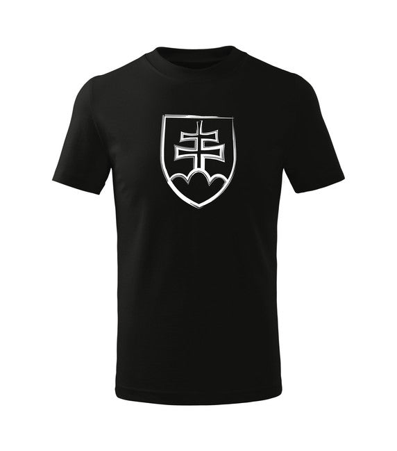 DRAGOWA kinder-Kurzarmshirt Slowakisches Wappen, schwarz