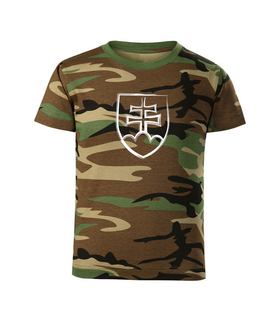 DRAGOWA kinder-Kurzarmshirt Slowakisches Wappen, camouflage