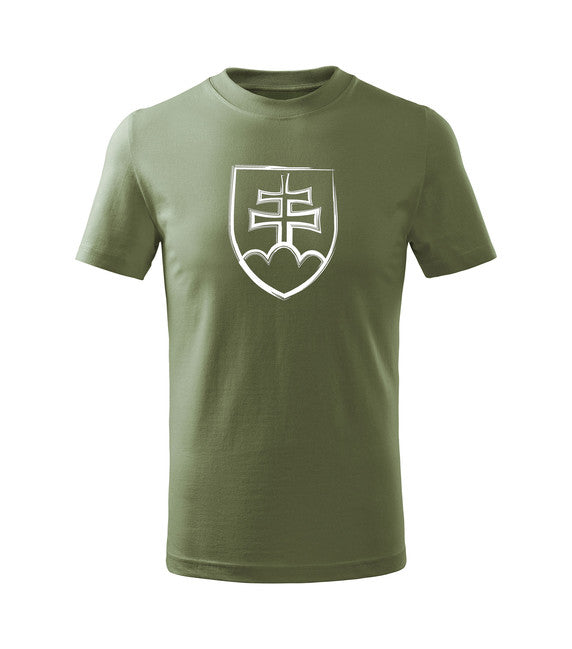 DRAGOWA kinder-Kurzarmshirt Slowakisches Wappen, oliv