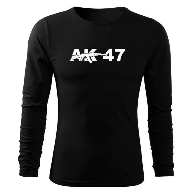 DRAGOWA Fit-T Langärmliges T-shirt ak47, schwarz 160g/m2