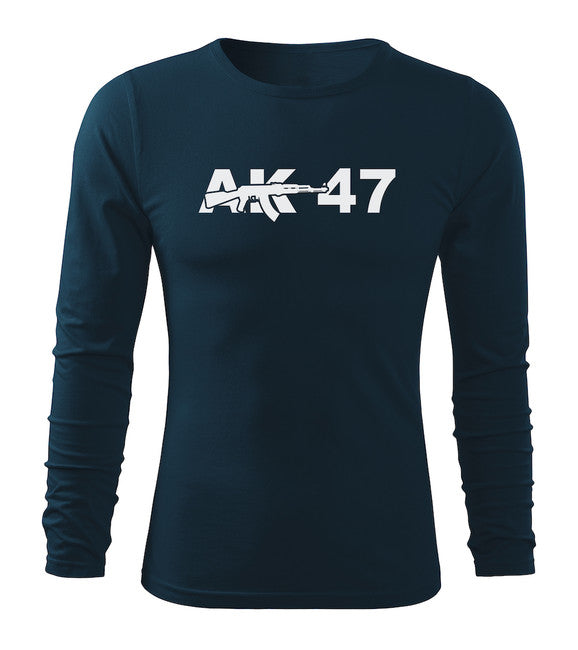 DRAGOWA Fit-T Langärmliges T-shirt ak47, dunkelblau 160g/m2