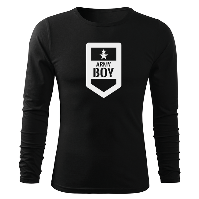 DRAGOWA Fit-T Langärmliges T-shirt army boy, schwarz 160g/m2