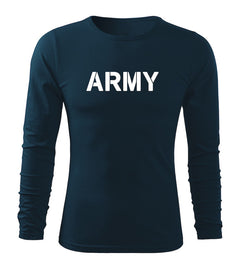 DRAGOWA Fit-T Langarmshirt army 160 g/m², dunkelblau