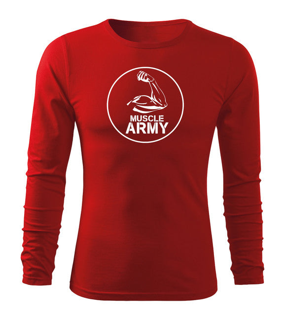 DRAGOWA Fit-T tričko s dlhým rukávom muscle army biceps