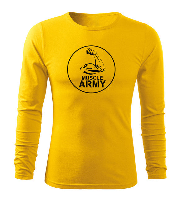 DRAGOWA Fit-T tričko s dlhým rukávom muscle army biceps
