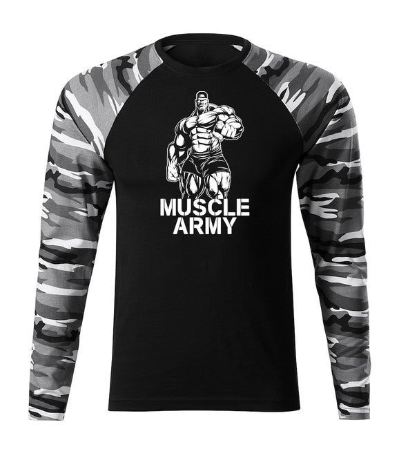 DRAGOWA Fit-T tričko s dlhým rukávom muscle army man