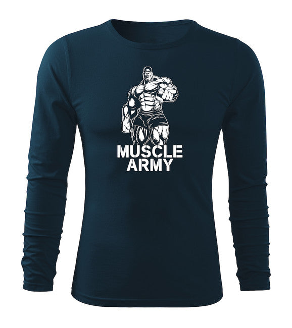 DRAGOWA Fit-T tričko s dlhým rukávom muscle army man