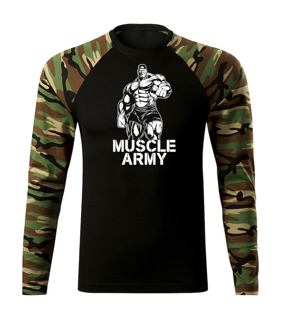DRAGOWA Fit-T tričko s dlhým rukávom muscle army man