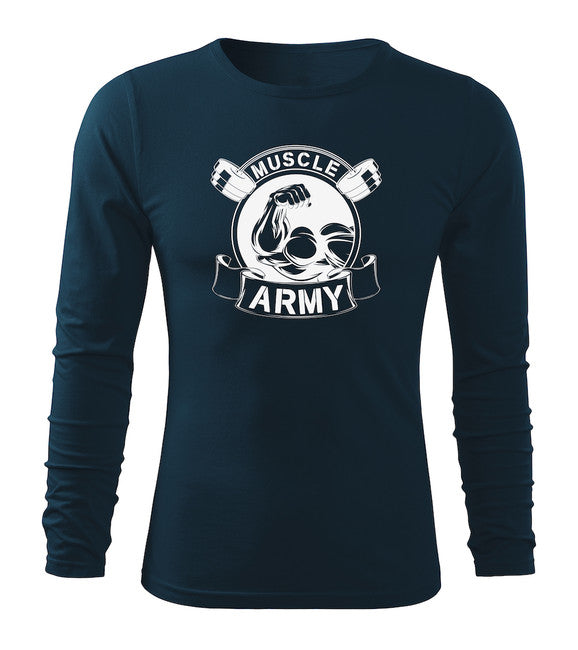 DRAGOWA Fit-T tričko s dlhým rukávom muscle army original