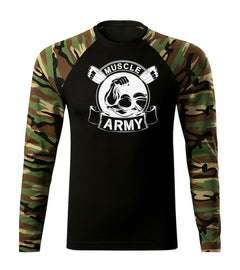 DRAGOWA Fit-T Langarmshirt muscle army original 160 g/m², woodland