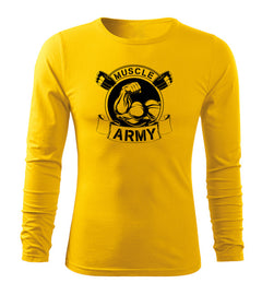 DRAGOWA Fit-T Langarmshirt muscle army original 160 g/m², gelb