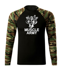 DRAGOWA Fit-T Langarmshirt muscle army team 160 g/m², woodland