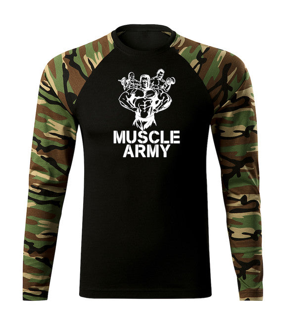 DRAGOWA Fit-T tričko s dlhým rukávom muscle army team