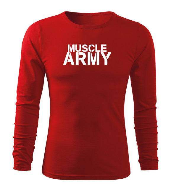 DRAGOWA Fit-T tričko s dlhým rukávom muscle army