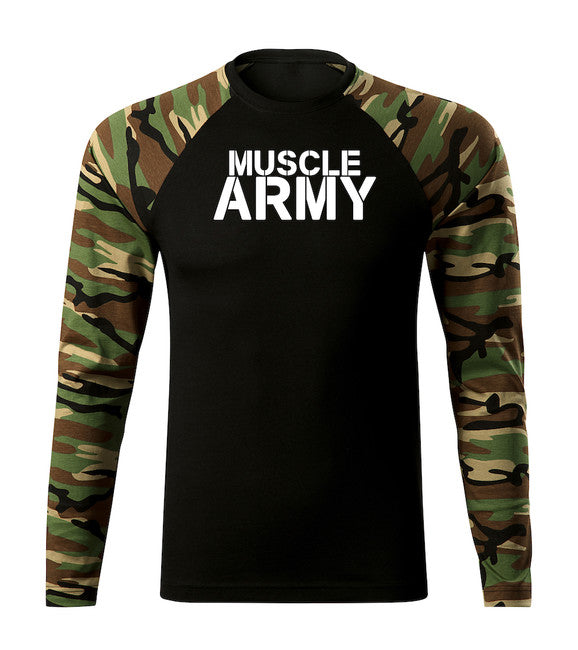 DRAGOWA Fit-T tričko s dlhým rukávom muscle army
