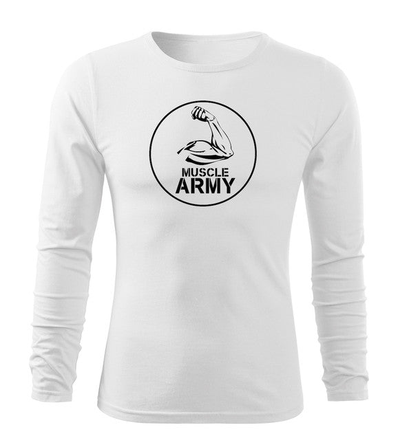 DRAGOWA Fit-T tričko s dlhým rukávom muscle army biceps