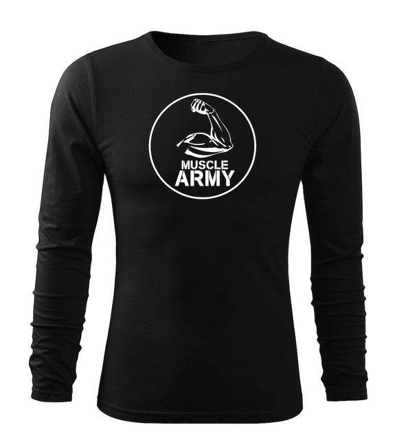 DRAGOWA Fit-T tričko s dlhým rukávom muscle army biceps