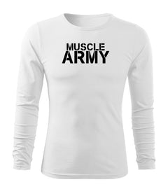 DRAGOWA Fit-T Langarmshirt muscle army 160 g/m², weiß