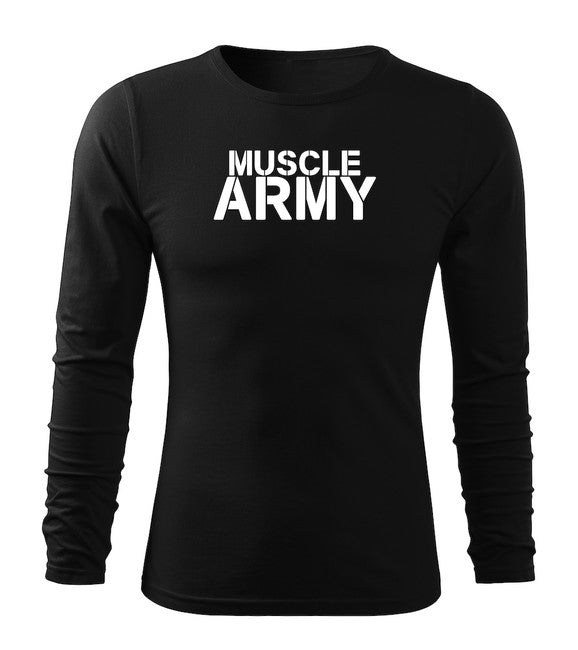 DRAGOWA Fit-T tričko s dlhým rukávom muscle army