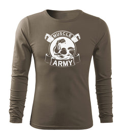DRAGOWA Fit-T Langarmshirt muscle army original 160 g/m², oliv