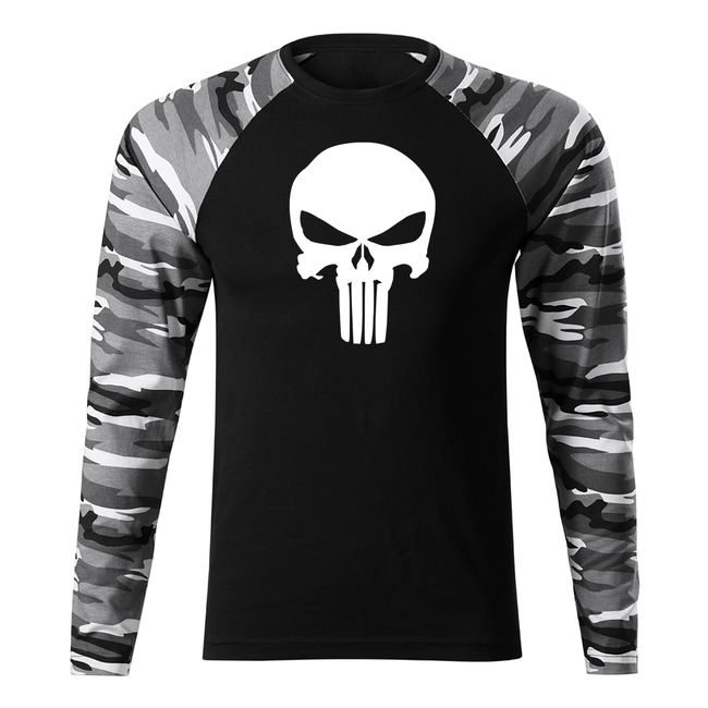 DRAGOWA Fit-T langärmliges T-shirt punisher, metro 160g/m2