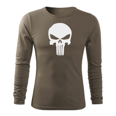DRAGOWA Fit-T Langarmshirt Punisher 160 g/m², oliv