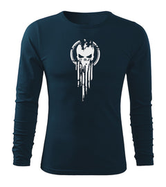DRAGOWA Fit-T Langarmshirt skull 160 g/m², dunkelblau