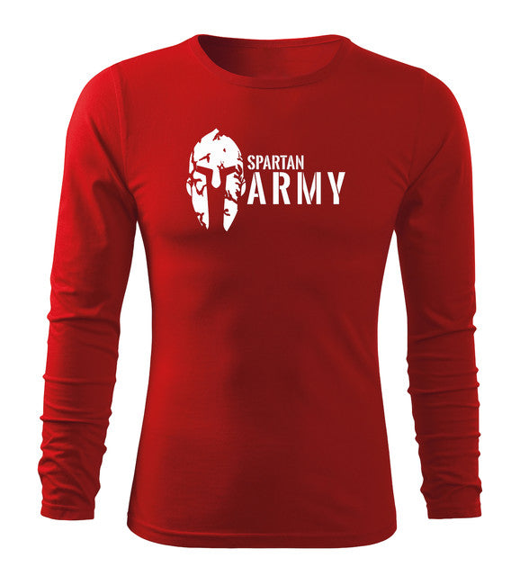DRAGOWA Fit-T langärmliges T-shirt spartan army, rot 160g/m2