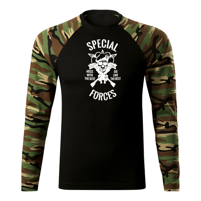 DRAGOWA Fit-T langärmliges T-shirt special force, woodland 160g/m2