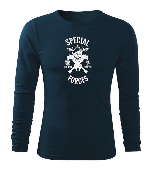 DRAGOWA Fit-T langärmliges T-shirt special force, dunkelblau 160g/m2