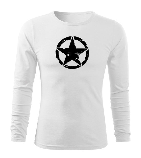 DRAGOWA Fit-T langärmliges T-shirt star, weiß 160g/m2