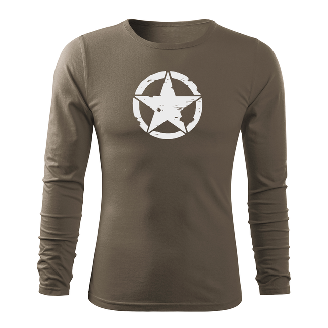 DRAGOWA Fit-T langärmliges T-shirt star, olivgrün 160g/m2