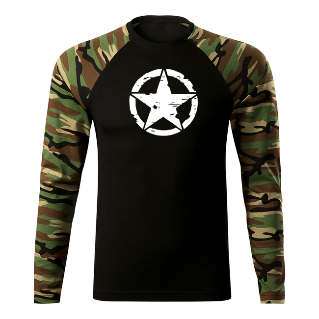 DRAGOWA Fit-T langärmliges T-shirt star, woodland 160g/m2