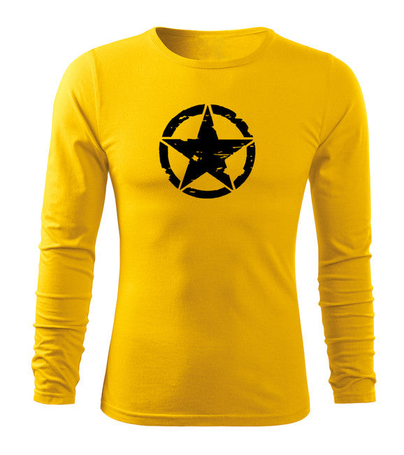 DRAGOWA Fit-T langärmliges T-shirt star, gelb 160g/m2
