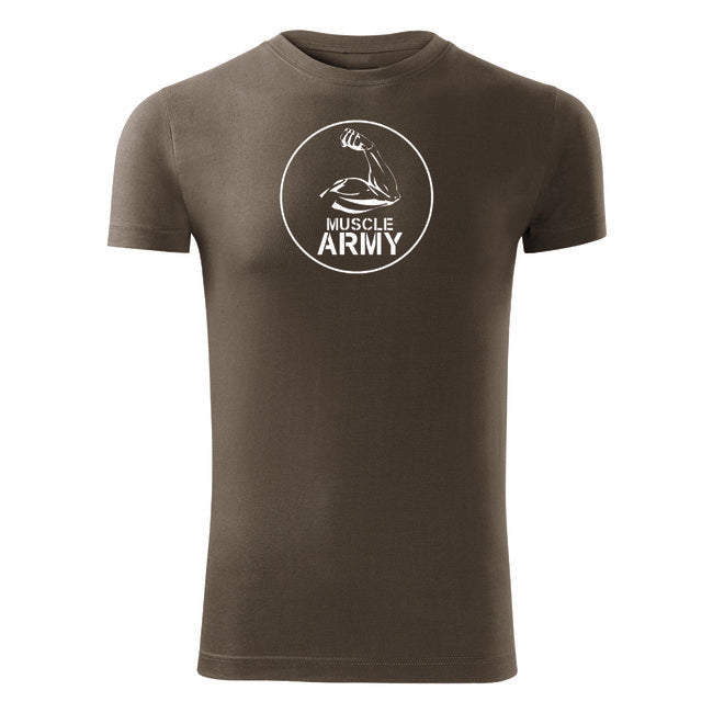 DRAGOWA fitness tričko muscle army biceps