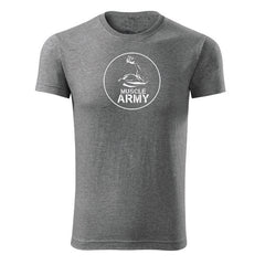 DRAGOWA μπλουζάκι fitness muscle army biceps 180 g/m², γκρι