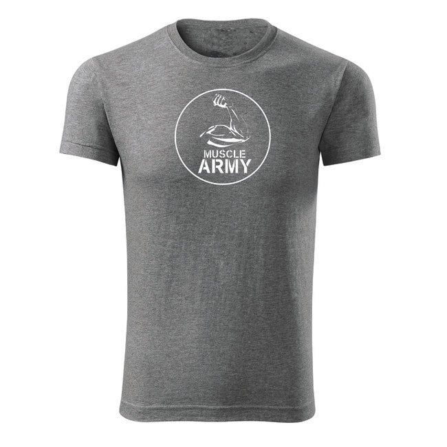 DRAGOWA fitness tričko muscle army biceps