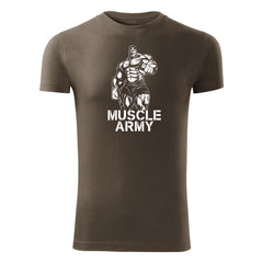DRAGOWA μπλουζάκι fitness muscle army man 180 g/m², λαδί