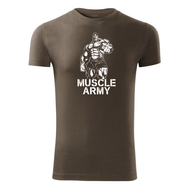 DRAGOWA fitness tričko muscle army man