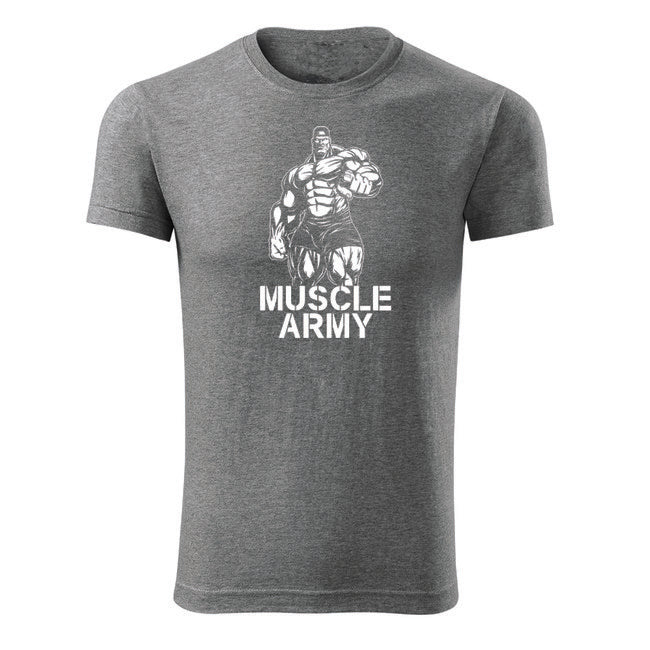 DRAGOWA fitness tričko muscle army man