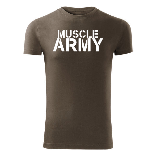 DRAGOWA fitness tričko muscle army