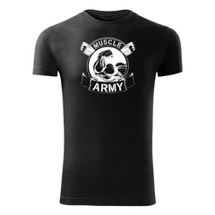 DRAGOWA μπλουζάκι fitness muscle army original 180 g/m², μαύρο