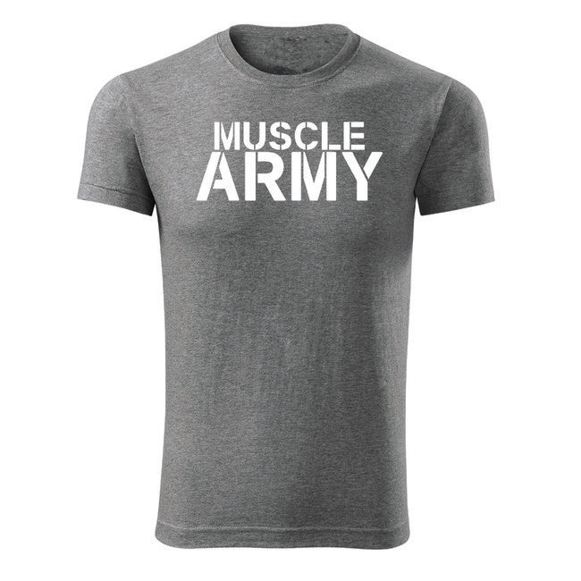 DRAGOWA fitness tričko muscle army