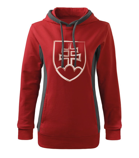 DRAGOWA damenhoodie 280 g/m² Slowakisches Symbol Rot
